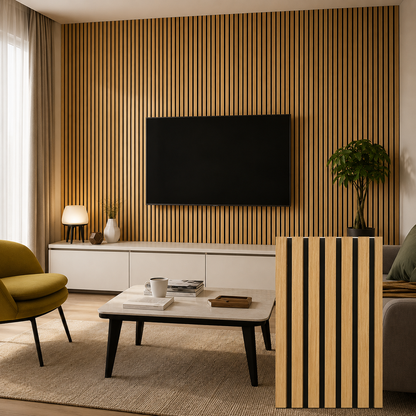 Signature Lamellenwandpaneele aus Eiche – 2,75 x 1,10 m